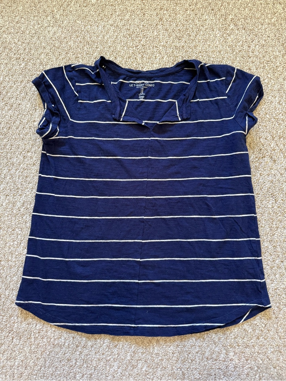 GAP Navy and White Striped Short Sleeve Easy Tee